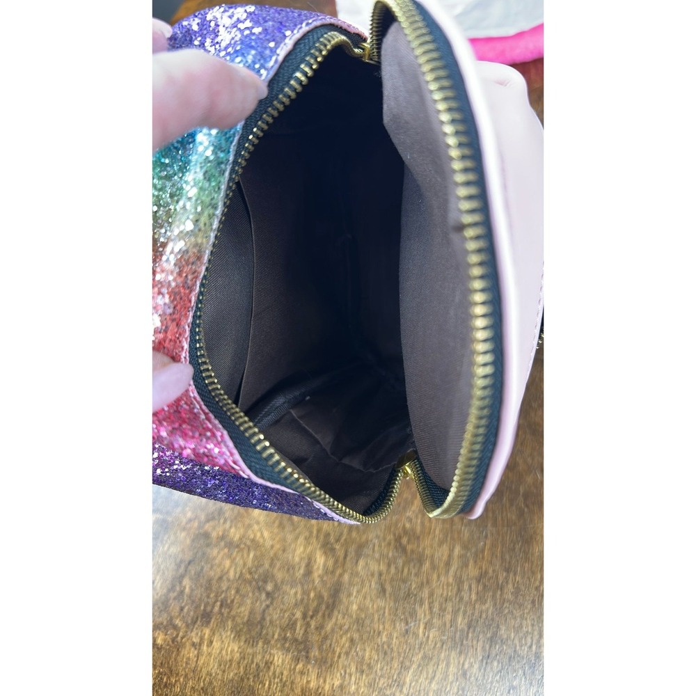 Glitter Rainbow Mini Backpack Cute Small Backpack Purse Shoulder Bag - Picture 8 of 12
